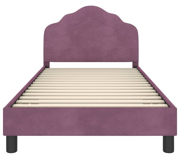 VidaXL Gyerekágy kerettel fejtámlával Lila 80 x 200 cm Bársony