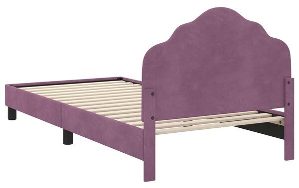 VidaXL Gyerekágy kerettel fejtámlával Lila 80 x 200 cm Bársony