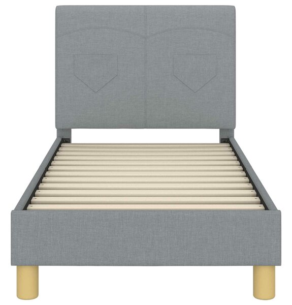 VidaXL Gyerekágy keret fejtámlával Világosszürke 70 x 140 cm szövet