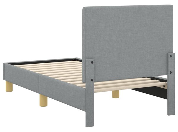 VidaXL Gyerekágy keret fejtámlával Világosszürke 70 x 140 cm szövet