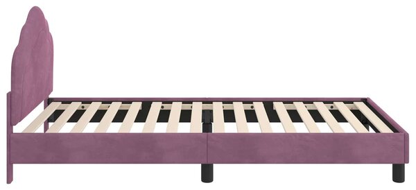 VidaXL Gyerekágy kerettel fejtámlával Lila 80 x 200 cm Bársony