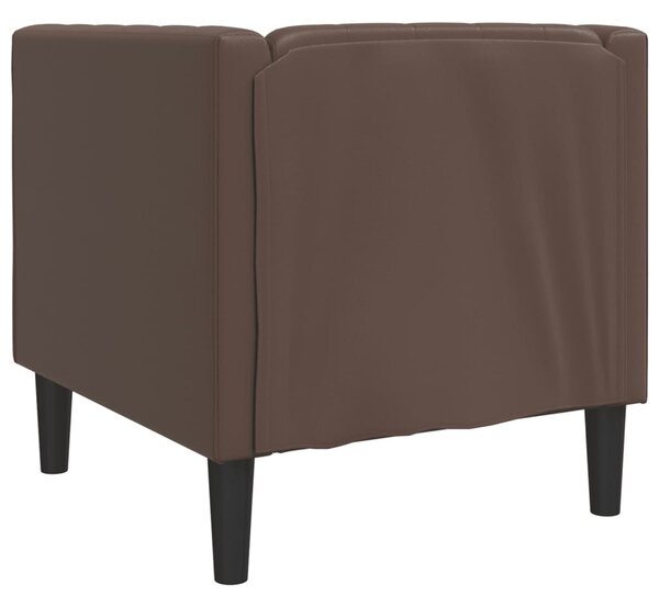 Barna műbőr Chesterfield kanapéfotel