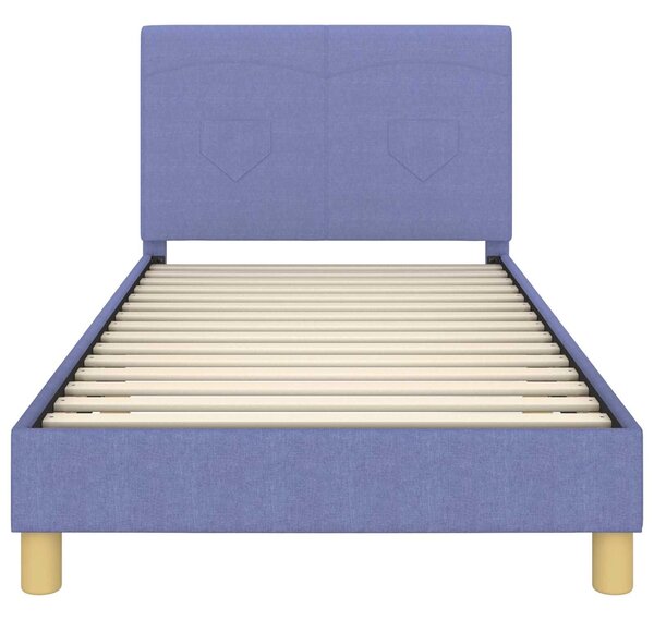 VidaXL Gyerekágy kerettel fejtámlával Farmerkék 80 x 200 cm szövet