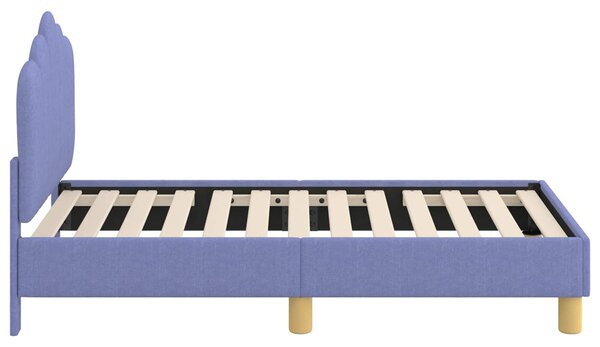VidaXL Gyerekágy keret fejtámlával Farmerkék 70 x 140 cm Szövet