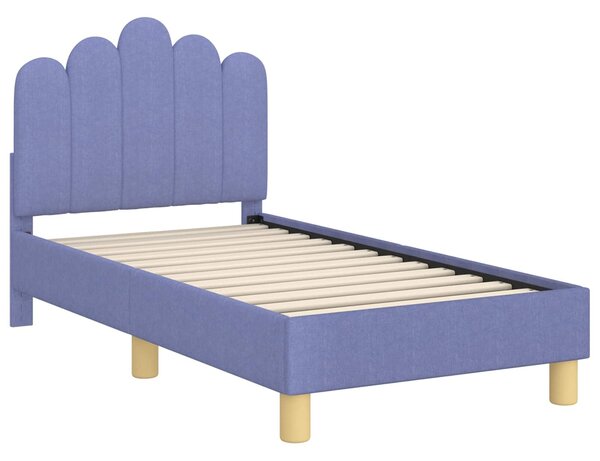 VidaXL Gyerekágy keret fejtámlával Farmerkék 70 x 140 cm Szövet