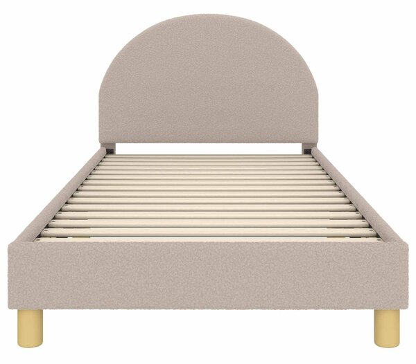 VidaXL Gyerekágy kerettel fejtámlával Világosszürke 80x200 cm Bouclé