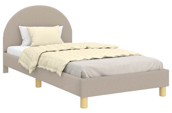 VidaXL Gyerekágy kerettel fejtámlával Világosszürke 80x200 cm Bouclé