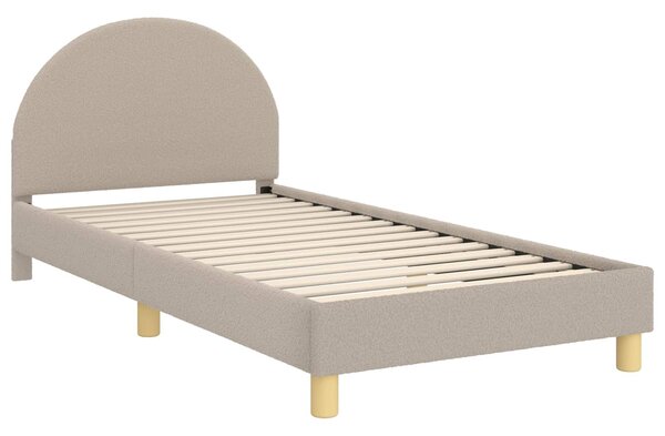 VidaXL Gyerekágy kerettel fejtámlával Világosszürke 80x200 cm Bouclé
