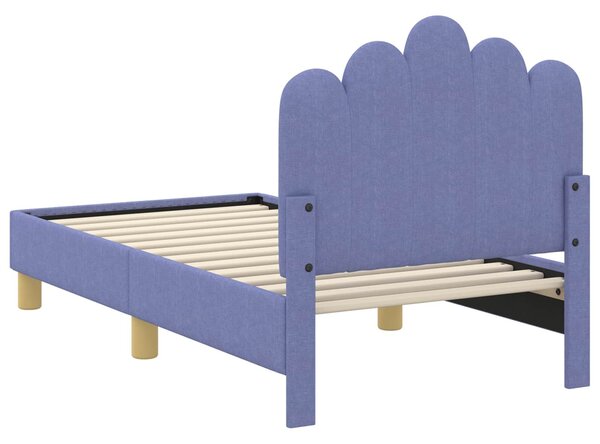 VidaXL Gyerekágy keret fejtámlával Farmerkék 70 x 140 cm Szövet