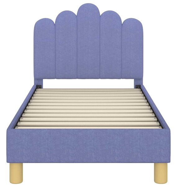 VidaXL Gyerekágy keret fejtámlával Farmerkék 70 x 140 cm Szövet