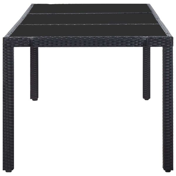 VidaXL Kültéri Polyrattan Étkezőgarnitúra - 9 részes - Fekete