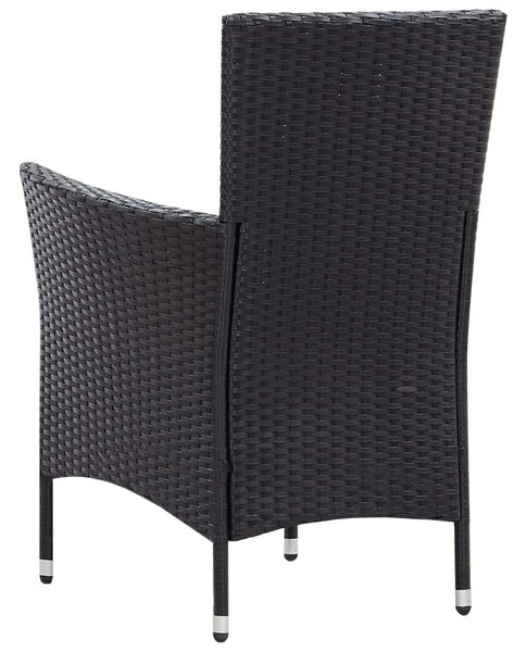 VidaXL Kültéri Polyrattan Étkezőgarnitúra - 9 részes - Fekete