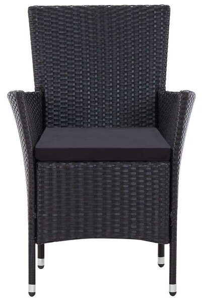 VidaXL Kültéri Polyrattan Étkezőgarnitúra - 9 részes - Fekete