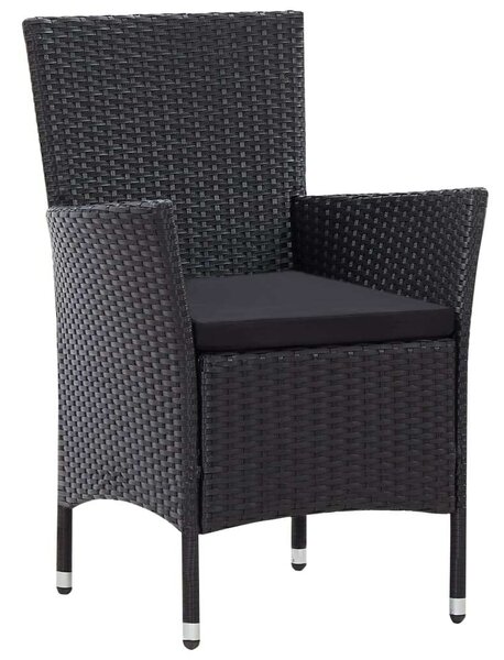 VidaXL Kültéri Polyrattan Étkezőgarnitúra - 9 részes - Fekete