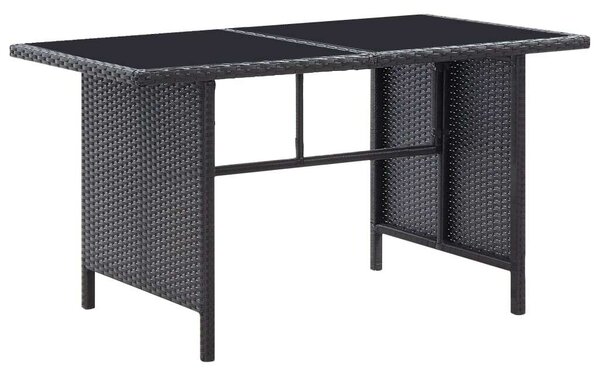 VidaXL 6 részes fekete polyrattan kerti bútorszett párnákkal