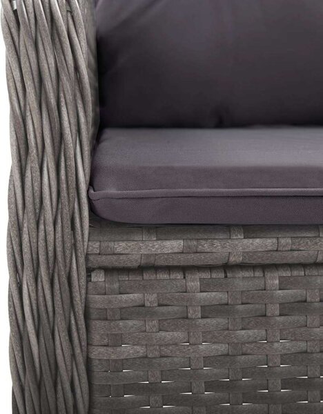 VidaXL 9 részes szürke polyrattan és üveg kerti étkezőgarnitúra