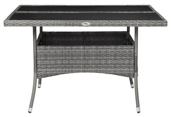 VidaXL 9 részes szürke polyrattan és üveg kerti étkezőgarnitúra