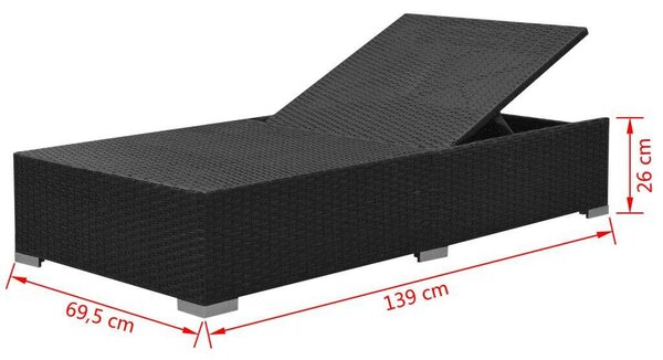RelaxDays - 3 részes Polyrattan Kerti Bútorszett - Fekete