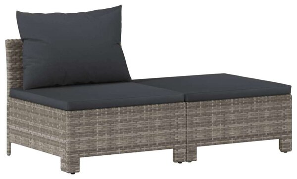 VidaXL 6 részes szürke polyrattan kerti ülőgarnitúra párnákkal