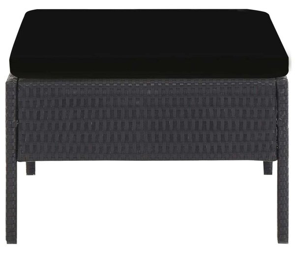 VidaXL - 5 részes Kerti Kanapé Szett - Fekete Polyrattan