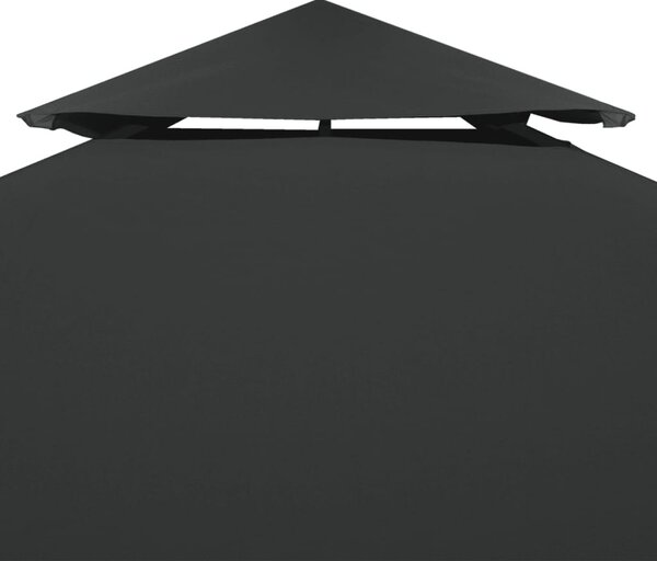 Antracitszürke kétszintes pavilon tetőponyva 310 g/m² 4 x 3 m
