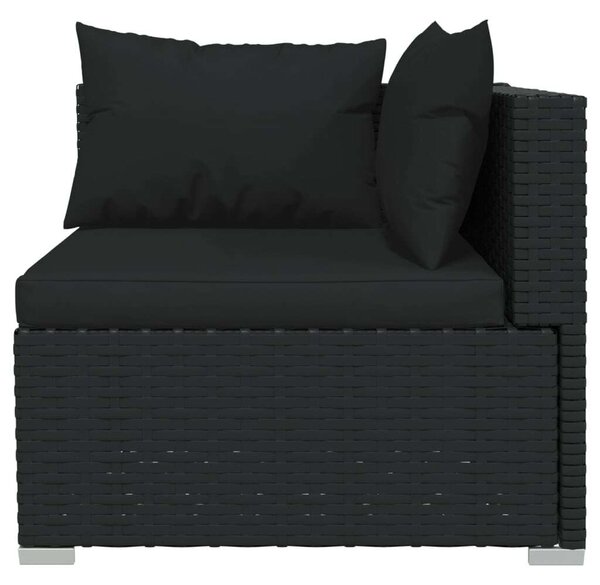 VidaXL 4 részes Kerti Ülőgarnitúra - Fekete Polyrattan