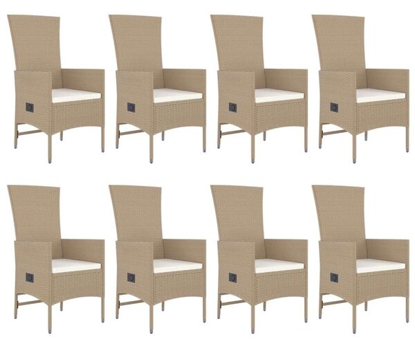 VidaXL Polyrattan Kerti Étkezőgarnitúra - 9 részes - Bézs