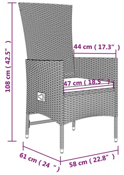 Polyrattan Kerti Étkezőgarnitúra - 7 részes - Bézs