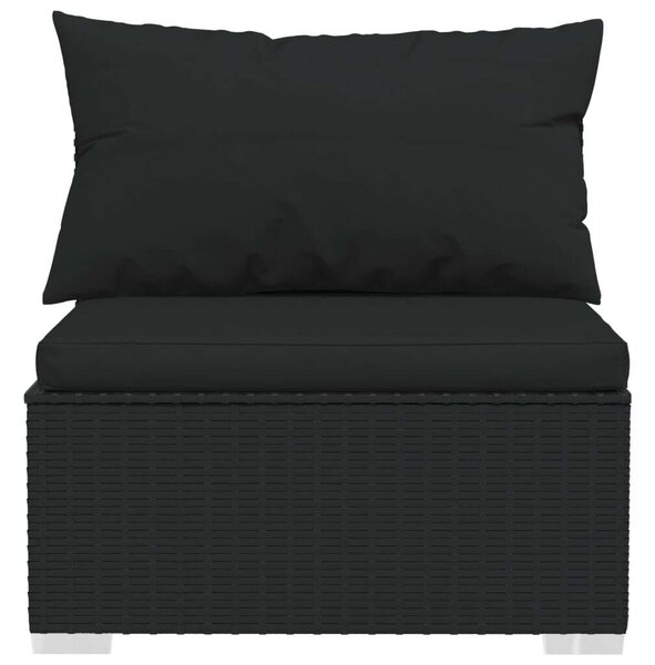 VidaXL 4 részes Kerti Ülőgarnitúra - Fekete Polyrattan