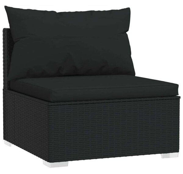 VidaXL 4 részes Kerti Ülőgarnitúra - Fekete Polyrattan
