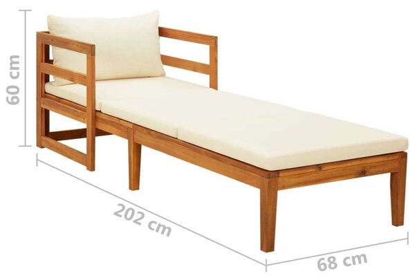 VidaXL Akácfa Napozóágy - 202x68x60 cm
