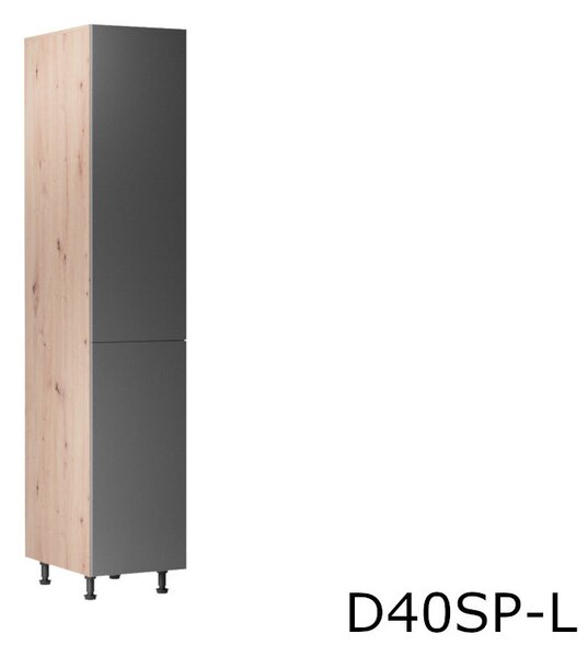 GLENA D40SP magas konyhaszekrény, 40x212x58, tölgy artisan/szürke, bal