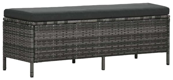 VidaXL 3-részes szürke polyrattan kerti bútorgarnitúra párnákkal