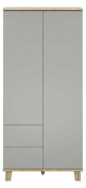 Gardróbszekrény Evarveru 100, Laminált forgácslap, 217x100x50cm, Szürke