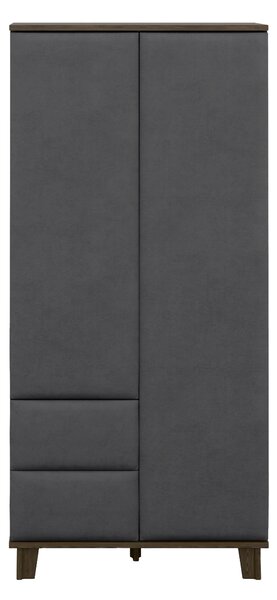 Gardróbszekrény Evarveru 100, Laminált forgácslap, 217x100x50cm, Fekete