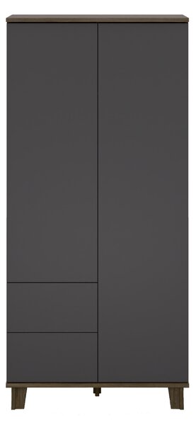 Gardróbszekrény Evarveru 100, Laminált forgácslap, 217x100x50cm, Antracit