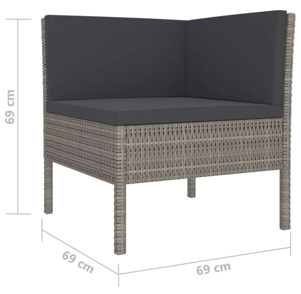 Polyrattan Kerti Bútorszett - 4 részes - Szürke