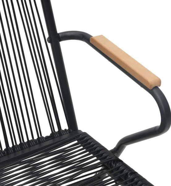 VidaXL 5 részes fekete PVC rattan kerti étkezőgarnitúra