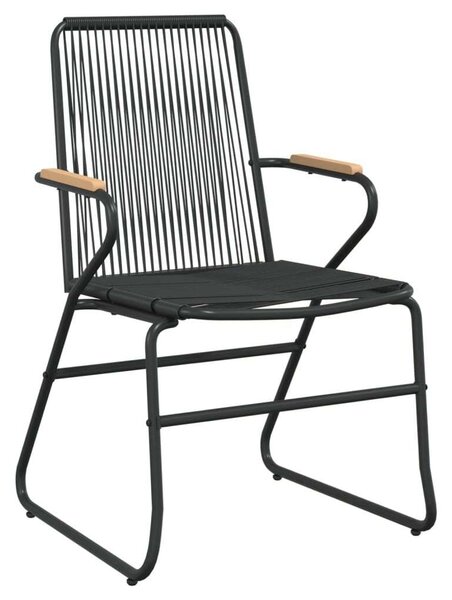 VidaXL 5 részes fekete PVC rattan kerti étkezőgarnitúra