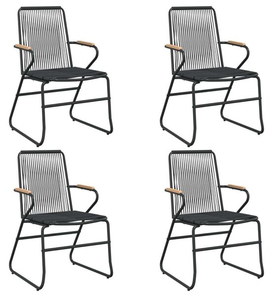 VidaXL 5 részes fekete PVC rattan kerti étkezőgarnitúra