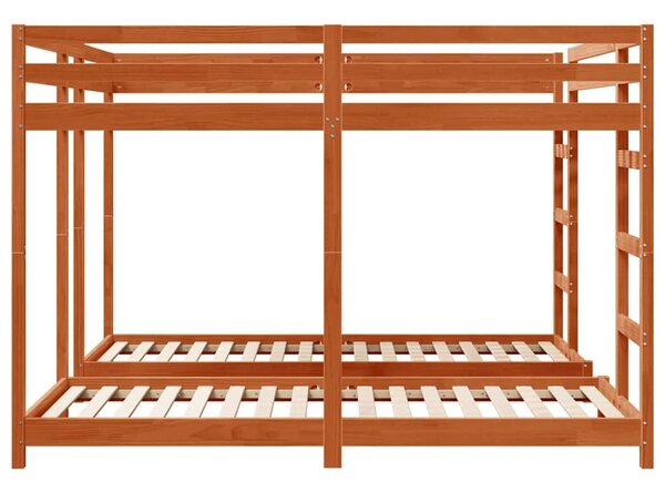 VidaXL Háromszintes emeletes ágykeret Faggyú barna 200 x 200 cm