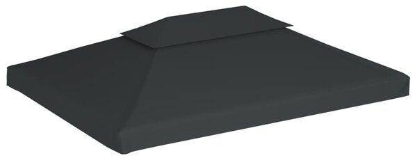 Antracitszürke kétszintes pavilon tetőponyva 310 g/m² 4 x 3 m
