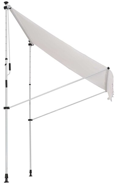Napfényes kézi napellenző, Teleszkópos keret, Állítható szög, Poliészter/Fém/Alumínium, 200x150 cm, Fehér