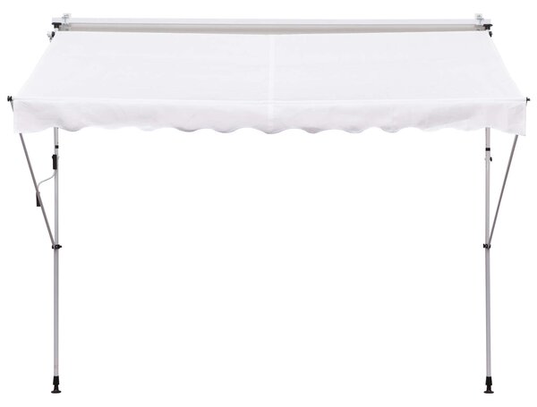 Outsunny napellenző, anti-UV és 90 ° -ban állítható tartóoszlopokkal, fehér 300x150cm