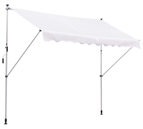 Outsunny napellenző, anti-UV és 90 ° -ban állítható tartóoszlopokkal, fehér 300x150cm