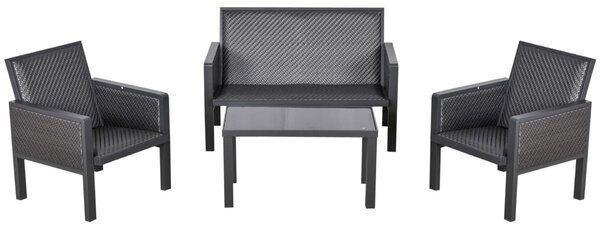 Outsunny 860-166, kerti bútor szett, 4 db, szintetikus rattan, szürke