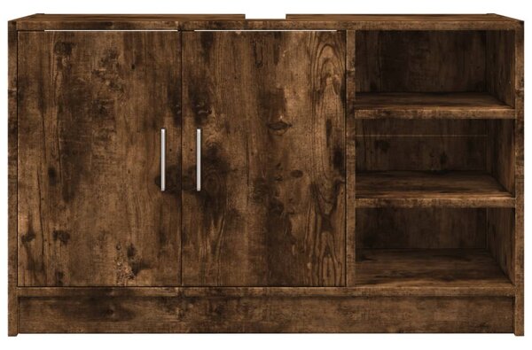 Füstös tölgy színű szerelt fa mosdószekrény 90 x 29 x 55 cm