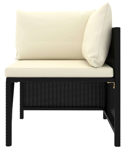 Polyrattan Kerti Bútorszett - 8 részes - Fekete