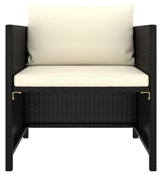 Polyrattan Kerti Bútorszett - 8 részes - Fekete