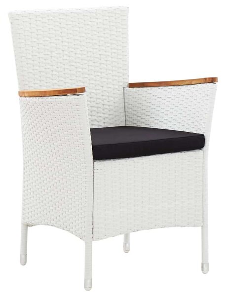 VidaXL Polyrattan Étkezőgarnitúra - Fehér - 5 részes